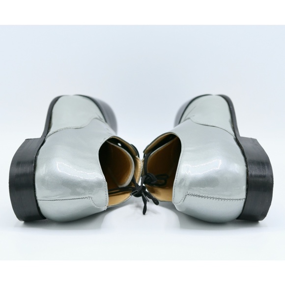 DIEPPA RESTREPO Joe Patent Leather Silver/Black Oxfords Brogues Women - Picture 9 of 15